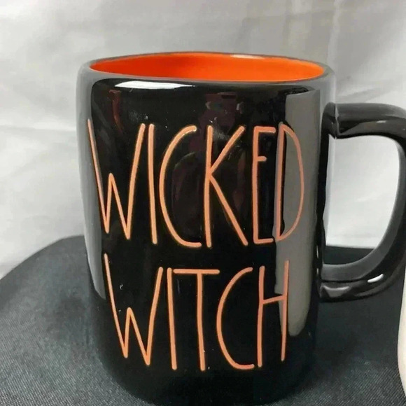 RAE DUNN SET OF 2 HALLOWEEN COFFEE MUGS WICKED WITCH MUG AND BOO MUG - Picture 9 of 14